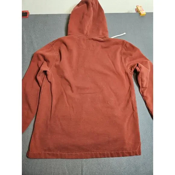 American Eagle Hoodie Mens Small Orange Sweatshirt Heavyweight Pouch Sweater - Picture 6 of 6